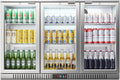 Back Bar Cooler With 3 Glass Doors - Counter Height Beverage Fridge
