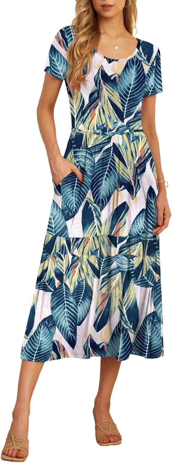 GRECERELLE Women's Summer Casual Maxi Dress with Pockets