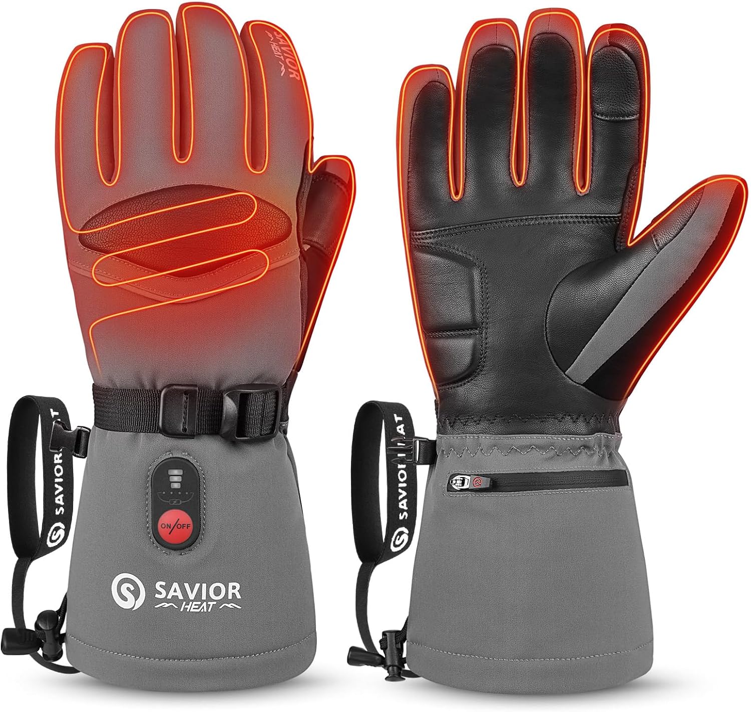 Savior Heat Heated Ski Gloves: 10h Warmth, Goatskin Palm