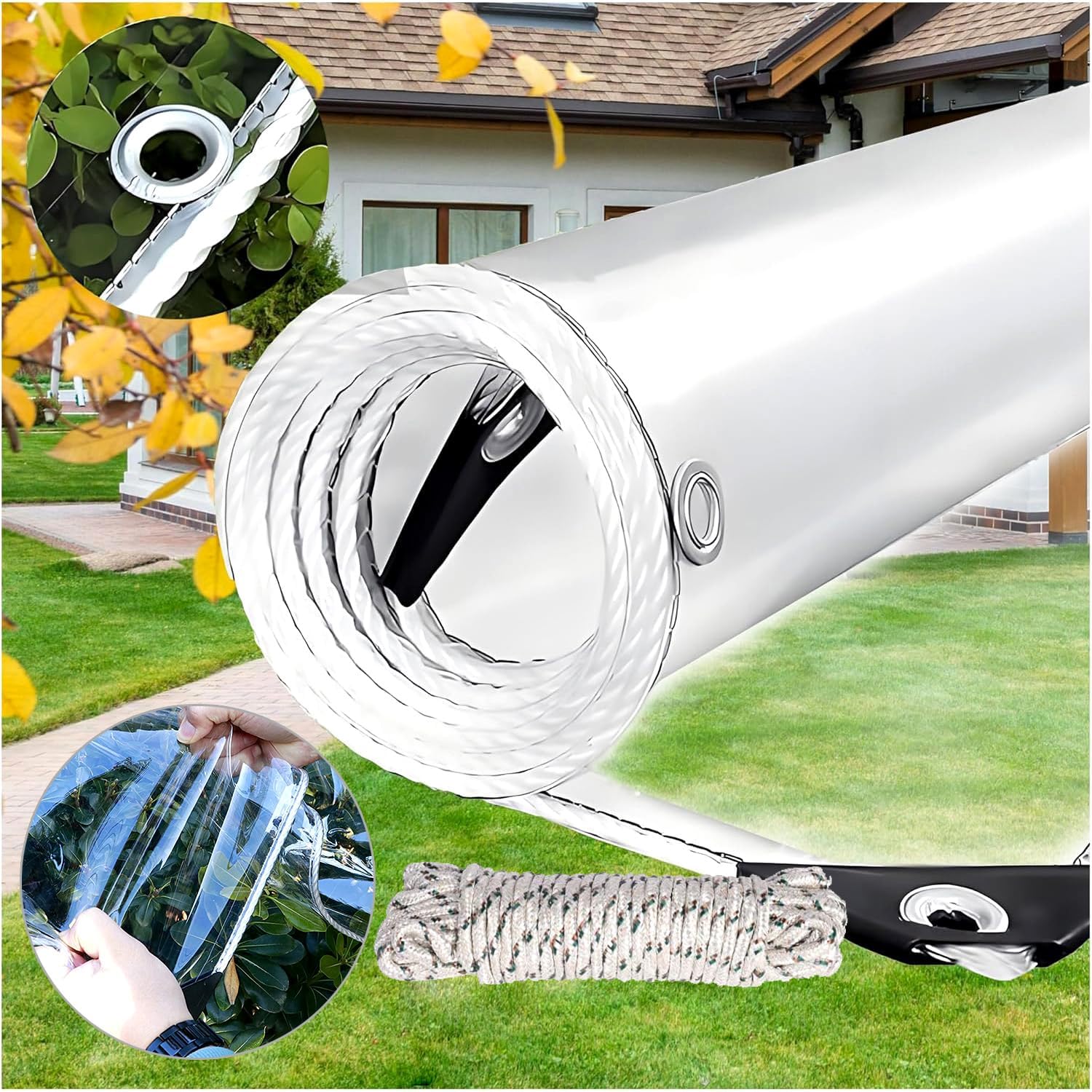 6ft x 10ft Clear Waterproof Tarp for Camping and Outdoor Use