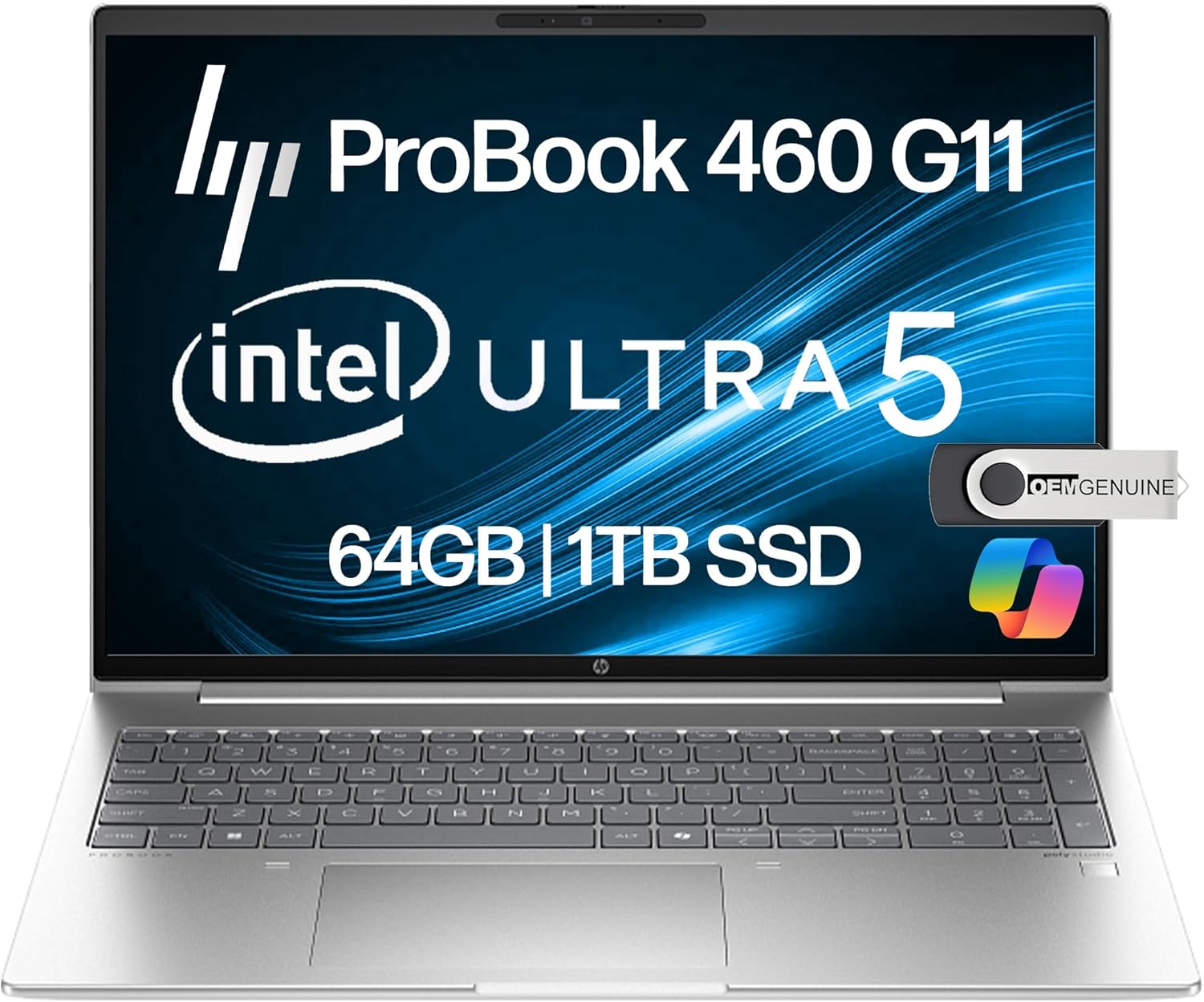 HP ProBook 460 G11 Business Laptop with 16 FHD+ Display