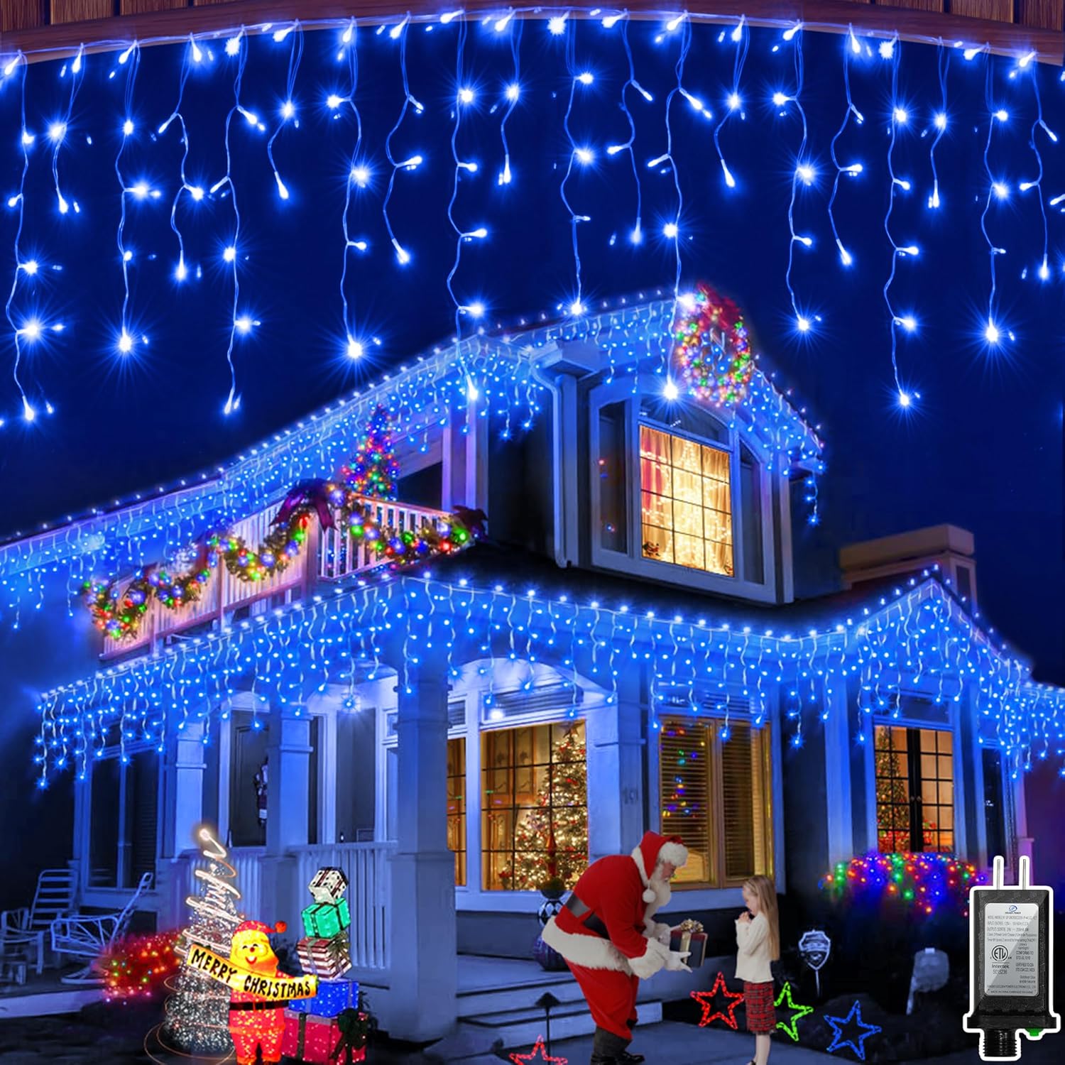 648 LED Christmas Lights with 144 Drops for Holiday Decor