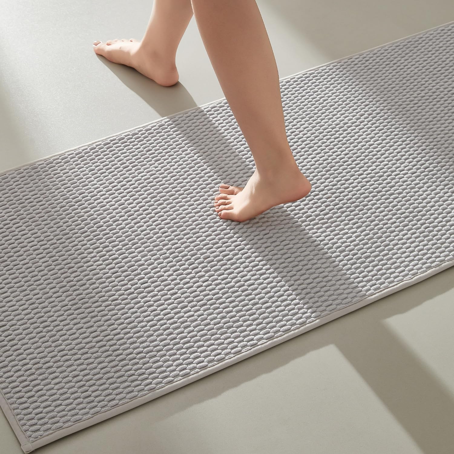 Bathroom Runner Rugs Non Slip Light Grey 16x60 for Ultimate Comfort