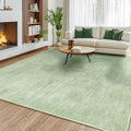 Washable Rug 6x9 Area Rug - Stain Resistant, Non-Slip Boho Green