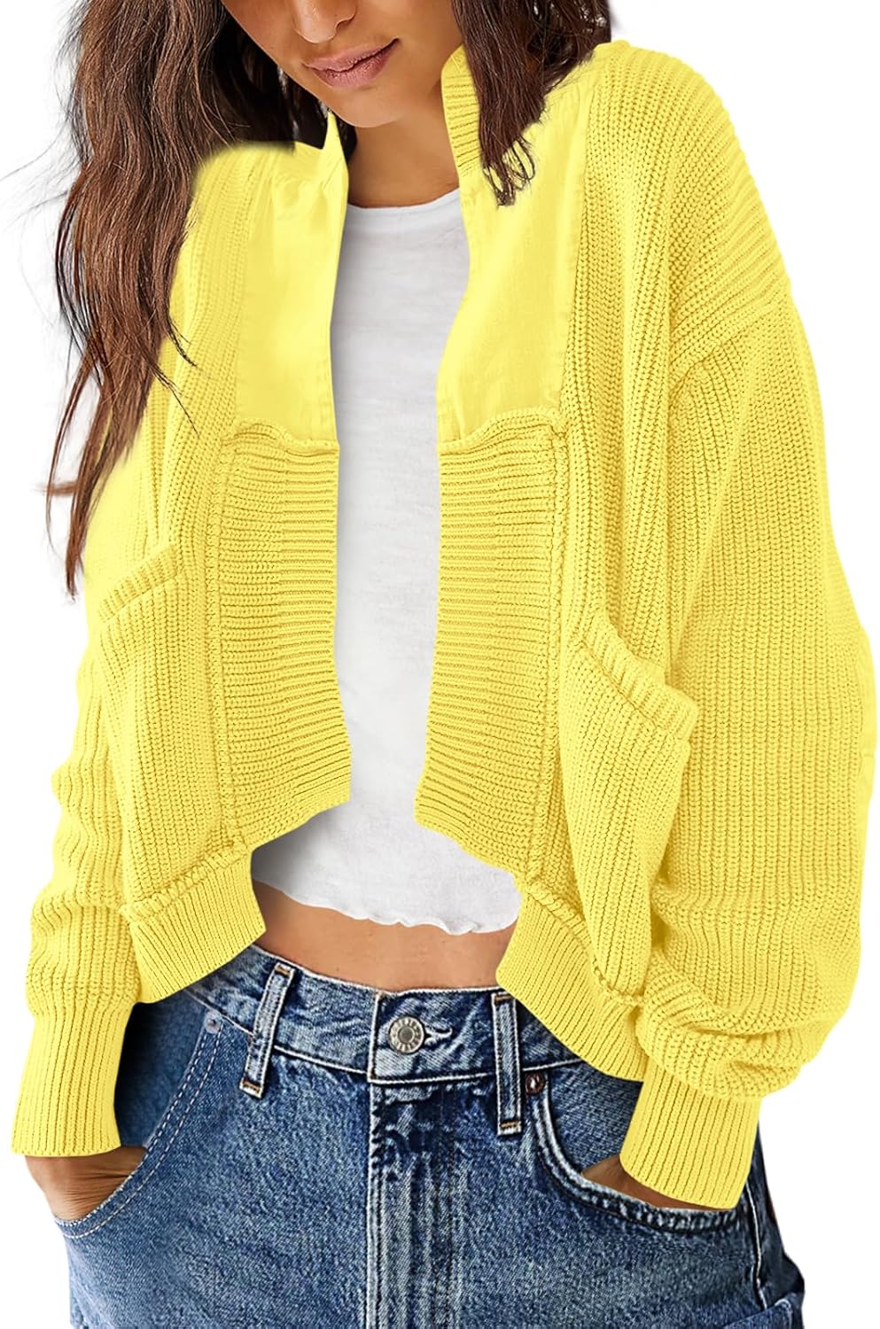 Chunky Cardigan Sweaters for Women - Open Front Long Sleeve