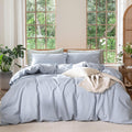 MooMee Bedding Duvet Cover Set 100% Washed Cotton - Soft Linen Texture