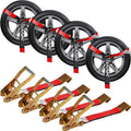 Car Tie Down Straps for Trailers 4PK 2in x 96in Lasso Straps - Heavy