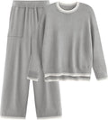 PRETTYGARDEN Women's 2 Piece Knit Sweater Outfit - Cozy Wide Leg