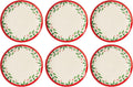 Holiday 6-Piece Accent Plate Set - Festive Porcelain Accent Plates
