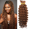 Brown Braiding Hair 14 in 110g 3 Bundles Deep Wave - Boho Braids
