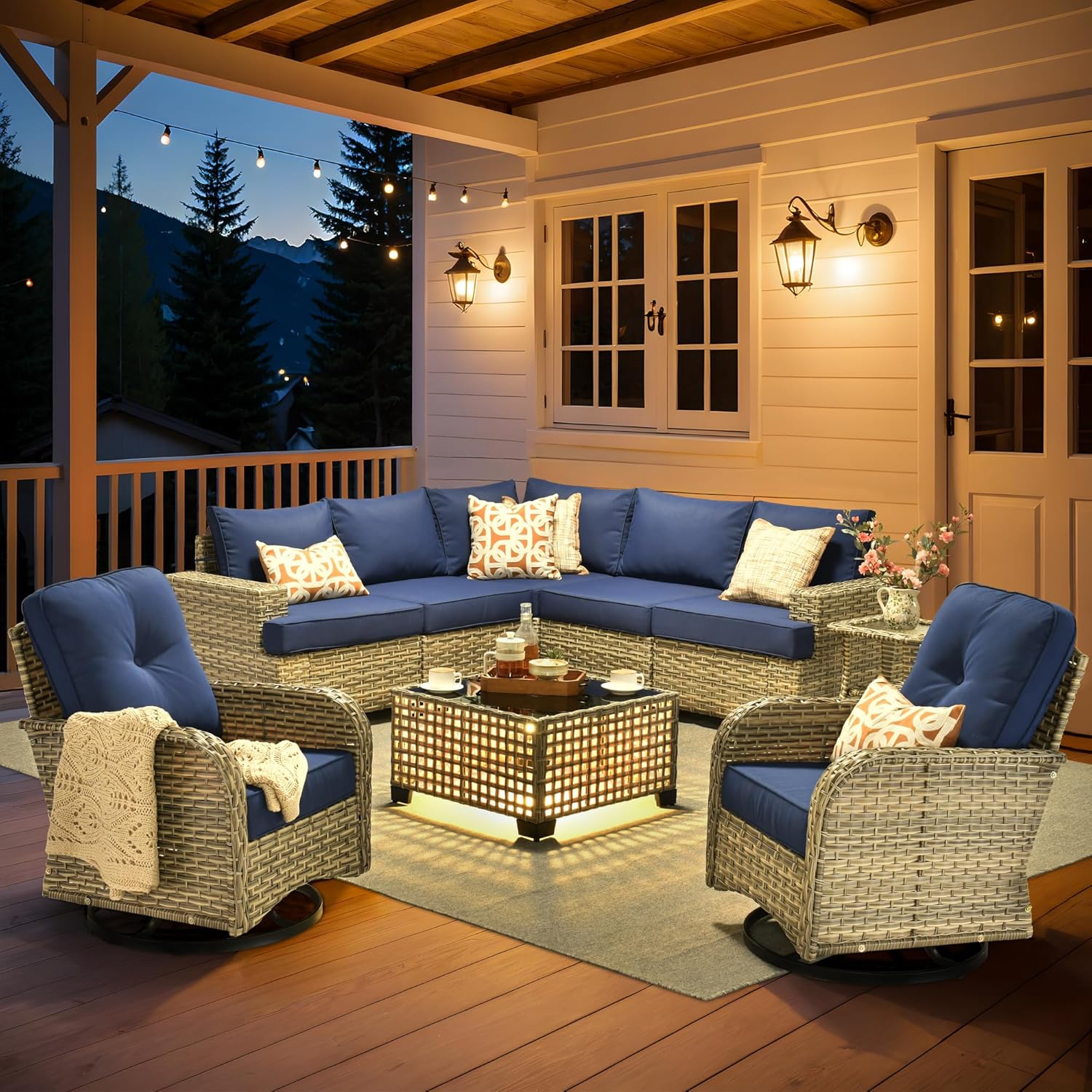 HOOOWOOO Outdoor Sectional Patio Furniture Set for Comfort