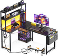 ODK 43 Inch L Shaped Desk with LED Lighting for Home Office