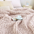 Admitrack Chunky Knit Blanket Throw - Soft Chenille Cozy Throw
