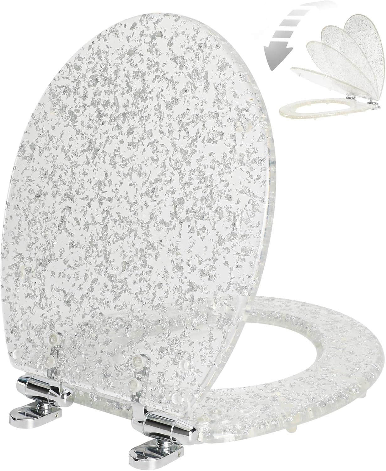 Round Resin Toilet Seat with Easy Clean Adjustable Hinges