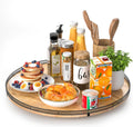 21ft Lazy Susan Oak Wood Turntable Organizer for Cabinet - Rustic