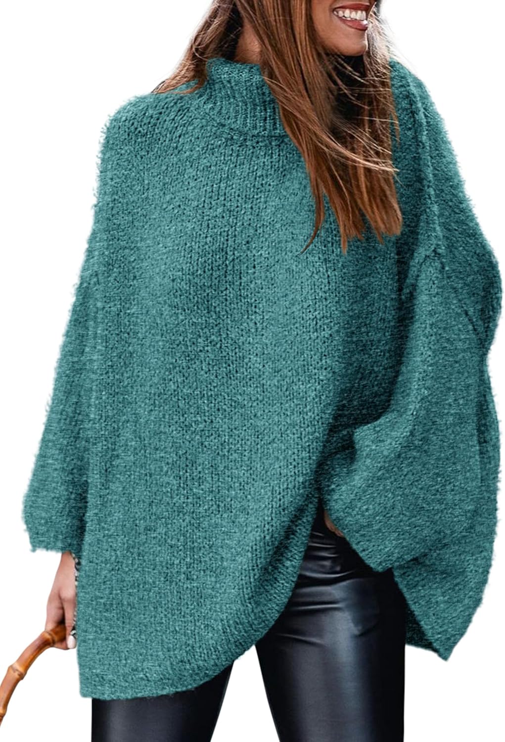 PRETTYGARDEN Women's Turtleneck Oversized Chunky Knit Sweater
