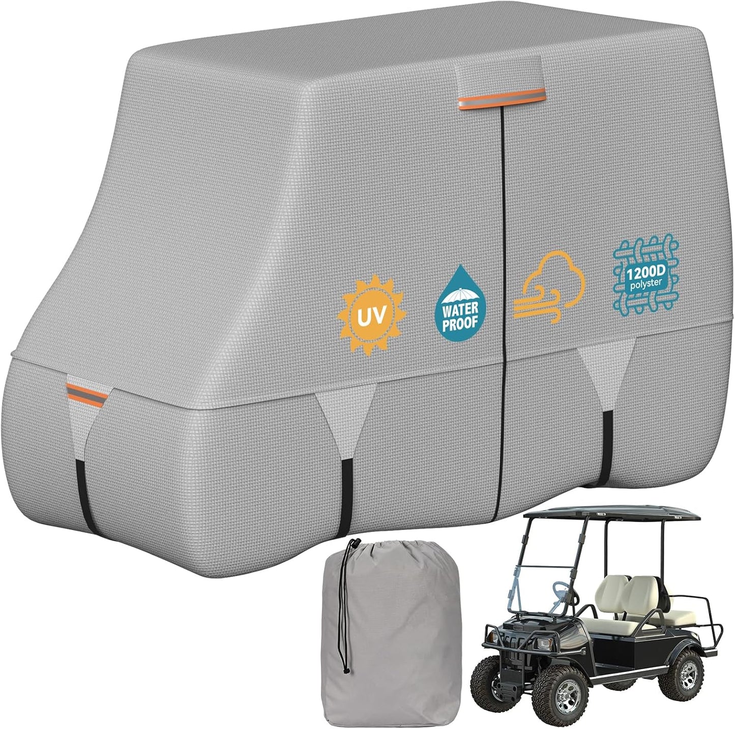 Tuszom 100% Waterproof Golf Cart Cover for 6 Passenger Carts