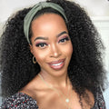 Kinky Curly Headband Wig Human Hair 22 in - Wear and Go Natural Look
