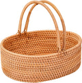 Rattan Picnic Basket with Handles - Oval Wicker Gift Basket