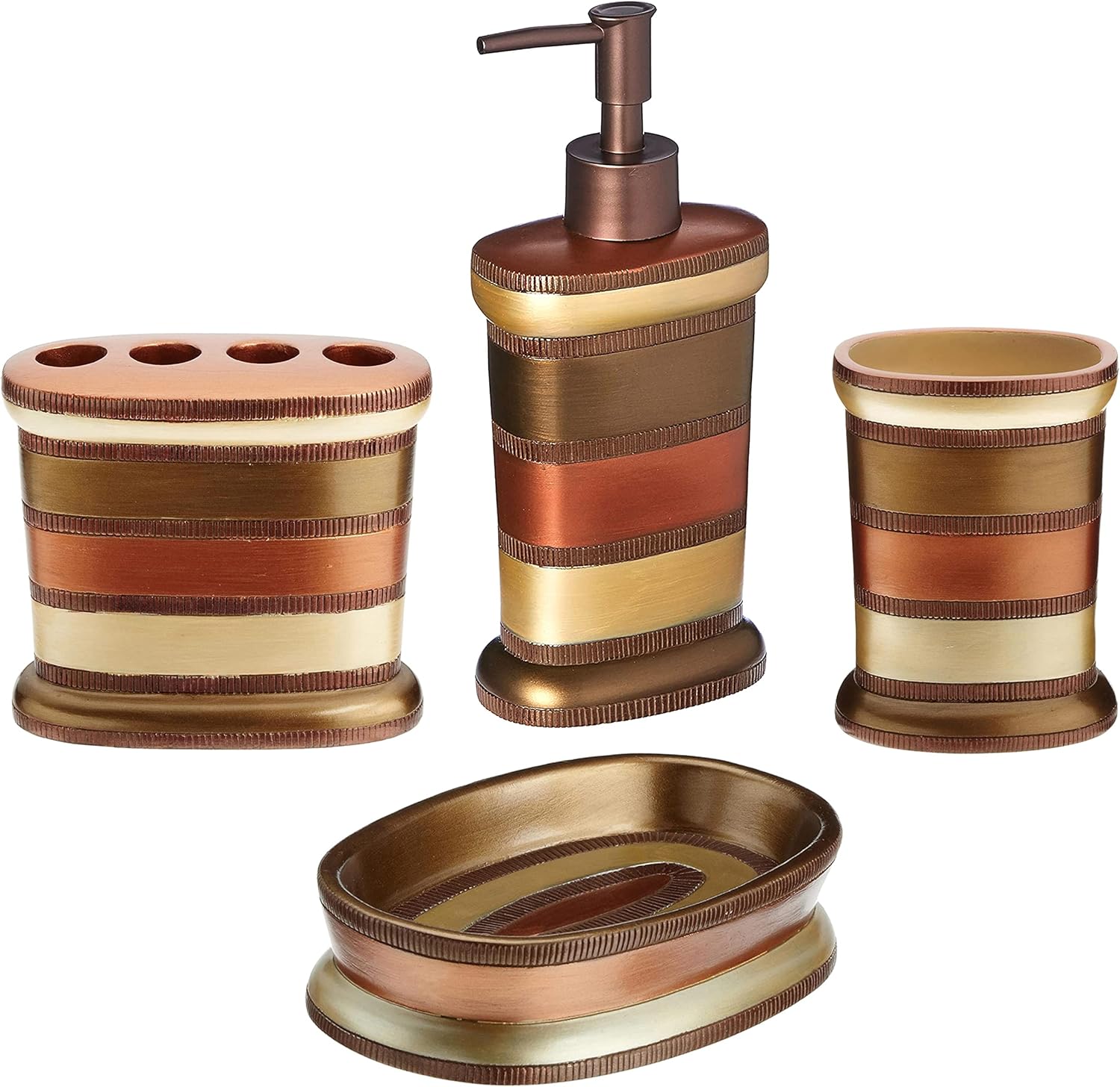 Zahari Home 4pc Contempo Stylish Bathroom Accessories Set
