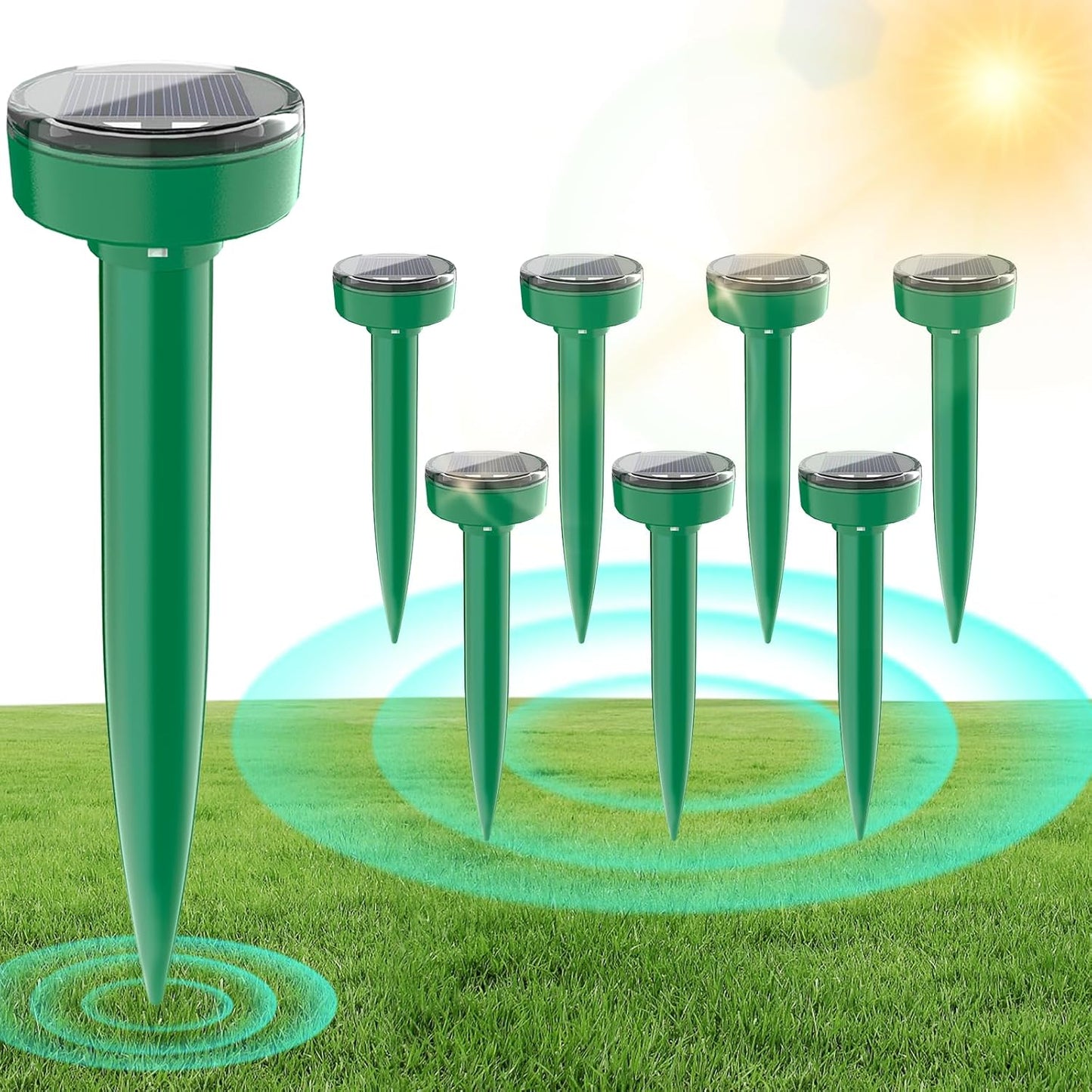 Solar Powered Ultrasonic Mole Repellent for Lawn and Yard