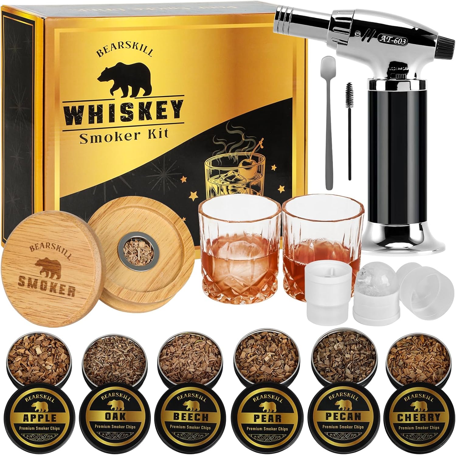 BearSkill Whiskey Smoker Kit - Infuse Flavor!