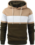 Men's Novelty Color Block Pullover Hoodie - Cozy Fleece Comfort Stay