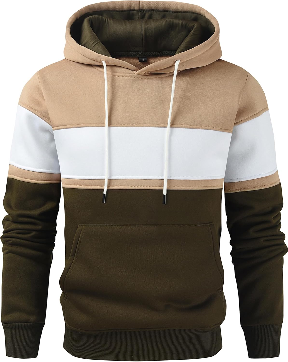 Men's Novelty Color Block Pullover Hoodie for Cozy Comfort