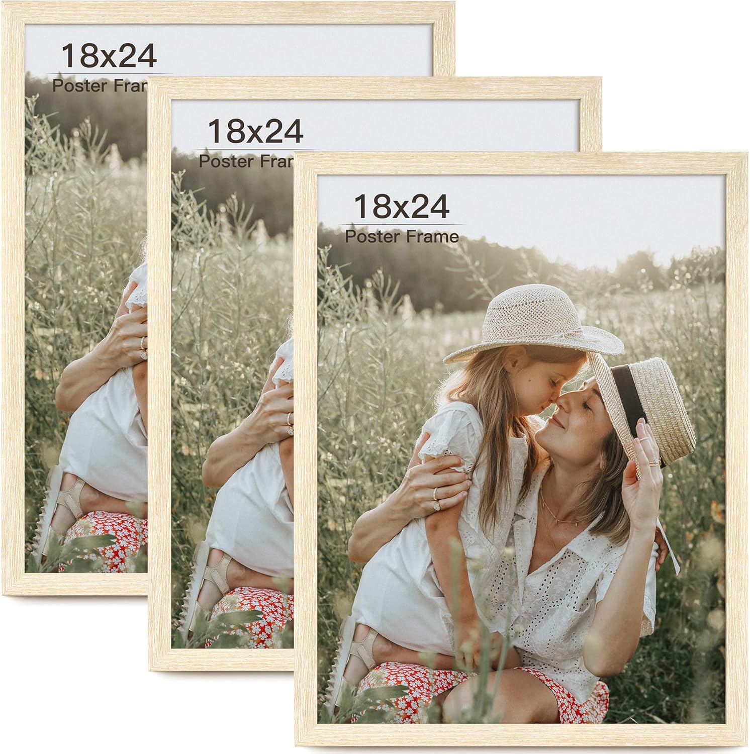 Elegant 18x24 Frame Set of 3 for Gallery Wall Mounting