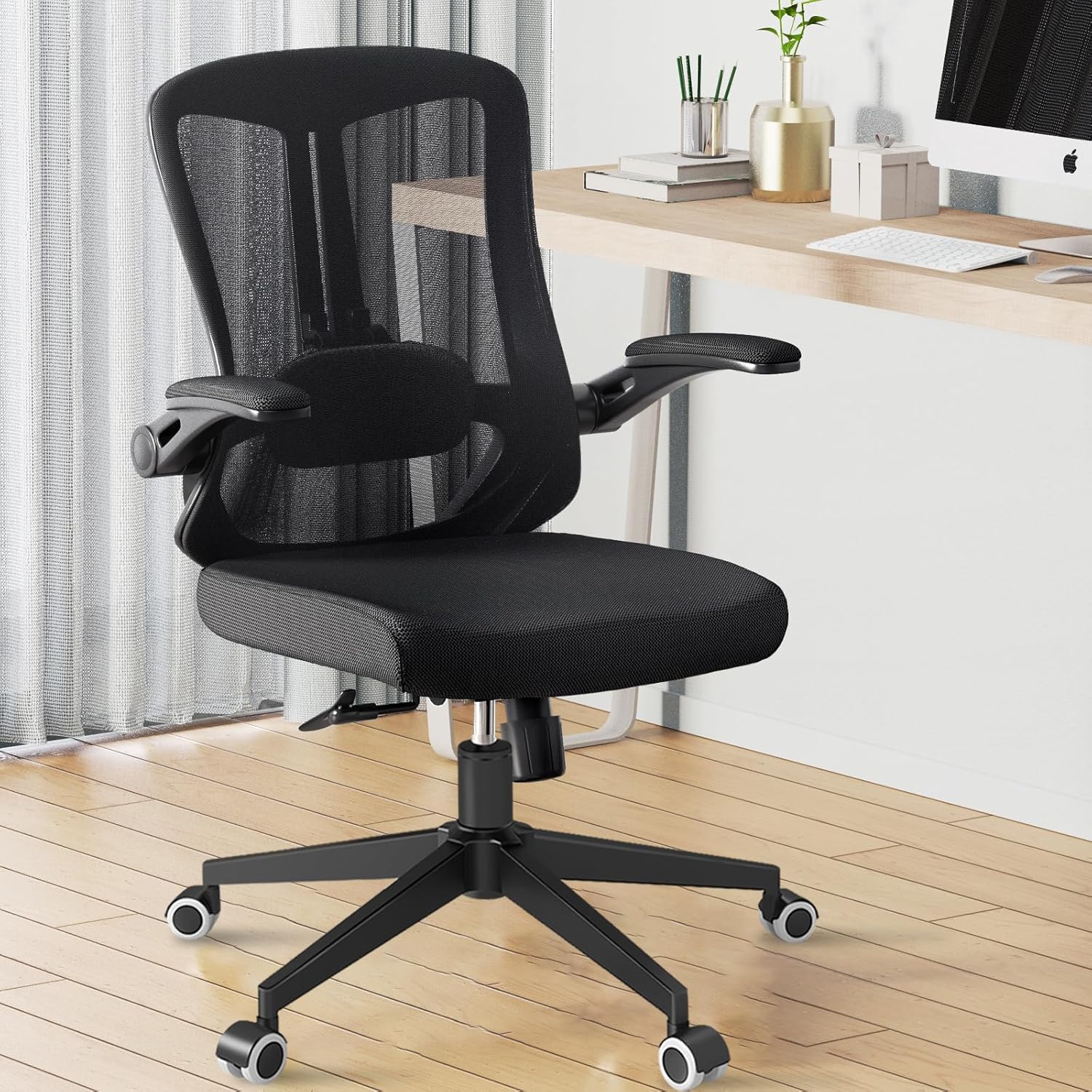 400LB Ergonomic Office Chair - Lumbar Support, Wheels, Arms