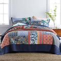 100% Cotton Quilt Queen Size Comforter Set - Lightweight, Breathable