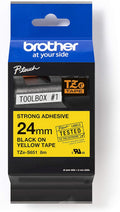 TZe S651 Laminated Extra Strong Label Tape - Black on Yellow