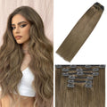 WindTouch Clip in Hair Extensions 22 in Ash Brown - Natural Volume