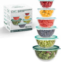 COOK WITH COLOR 12 Pc Glass Mixing Bowl Set with Lids - Sage
