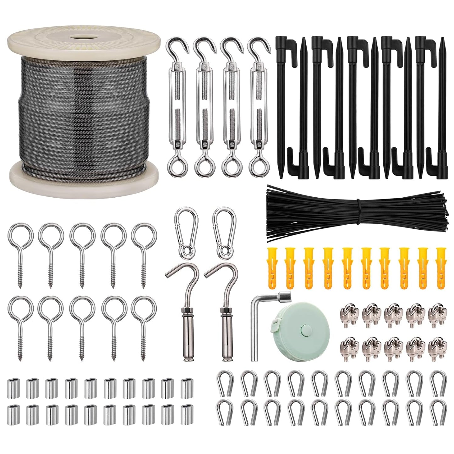 Turnbuckle Wire Tensioner Kit for String Lights and More