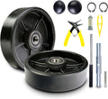 Pallet Jack Steering Wheels Set 7 in x 2 in - Durable Poly on Steel