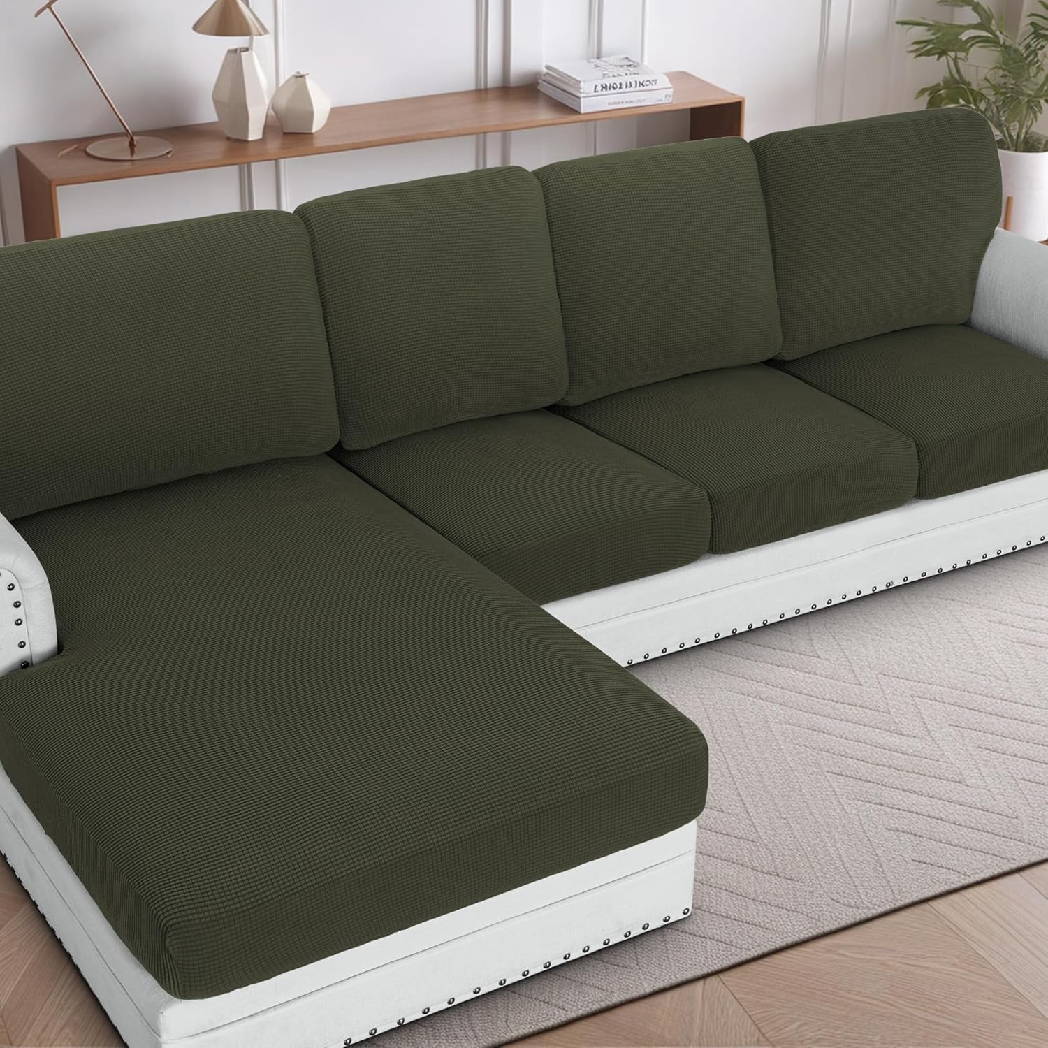 H.VERSAILTEX Sectional Couch Covers for L Shape Sofa Protection