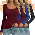 Ficerd Women's Thermal Long Sleeve Scoop Neck Tops - Warm Base Layer