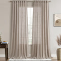 Joywell Beige Tan Linen Semi Sheer Curtains for Elegant Spaces