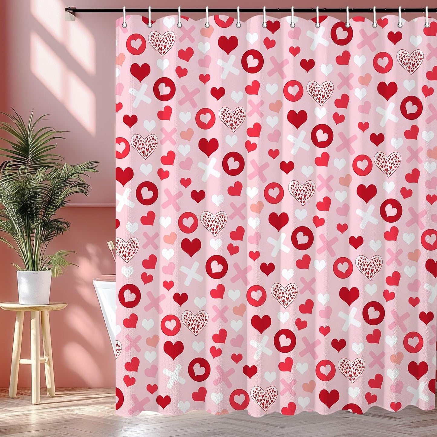 Romantic Heart Shower Curtain