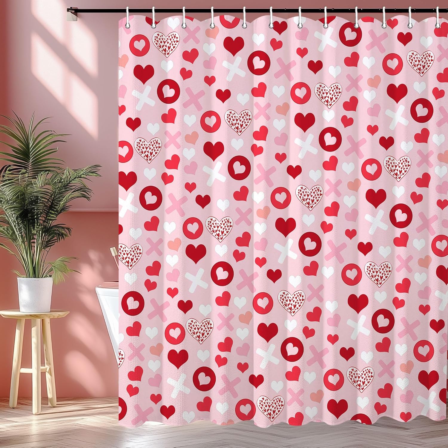 Romantic Heart Shower Curtain