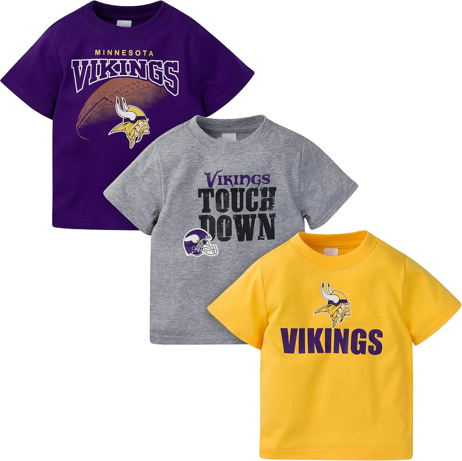 Gerber Unisex Baby NFL 3 Pack Short Sleeve Team Fan Tees