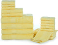 Bathroom Towel Set 18-Piece Yellow - 600 GSM 100% Cotton