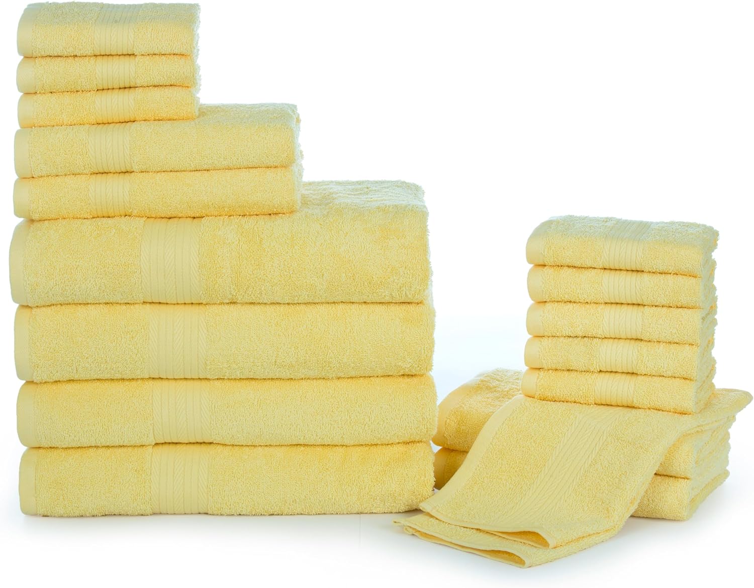 Ample Decor Bathroom Towel Set of 18 - Soft and Absorbent