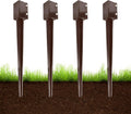Heavy Duty Metal Fence Post Anchor for 4x4 Posts - Pack of 4