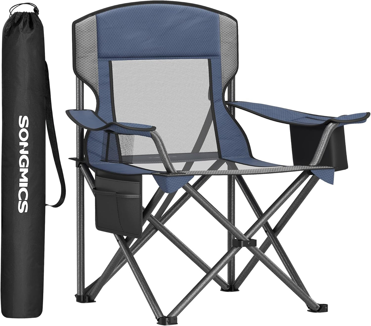SONGMICS Folding Oversized Camping Chair with Cooler Bag and Storage
