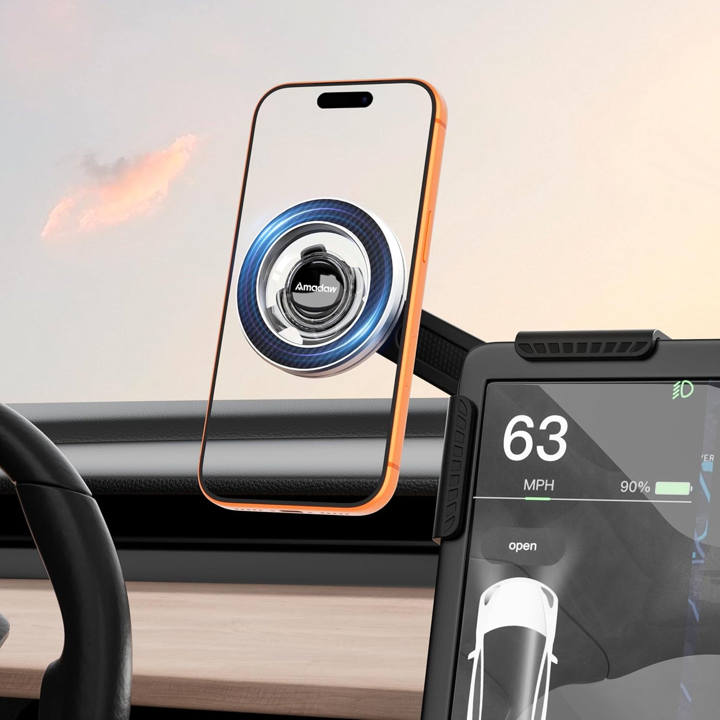 2025 Upgrade Tesla Phone Mount with Strongest N55 Magnet Design
