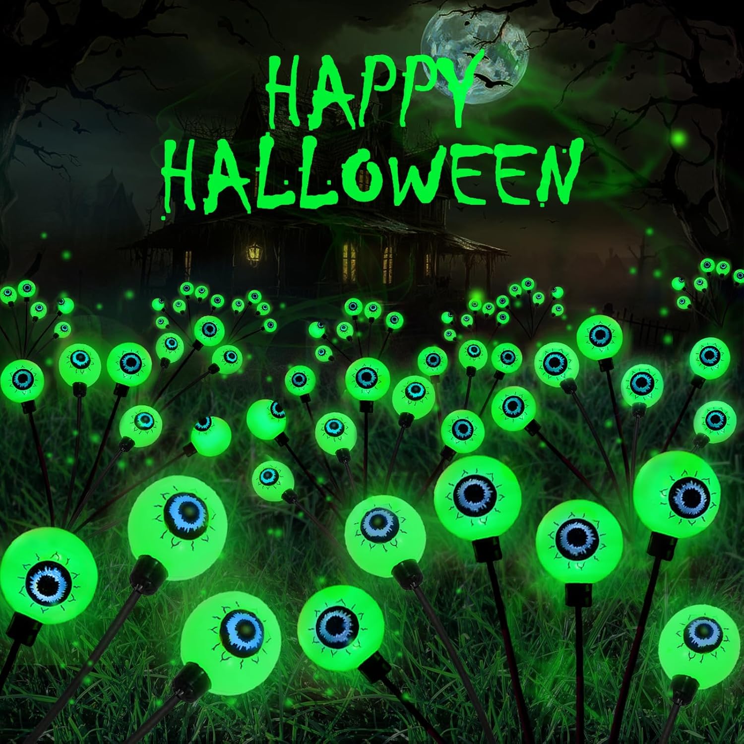 6 Pack Solar Eyeball Lights for Halloween Outdoor Decor