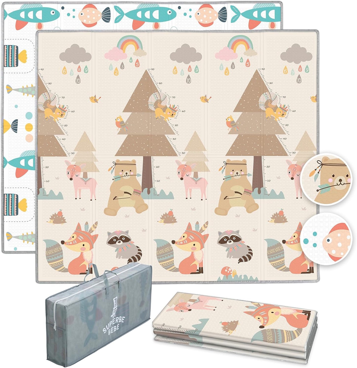 Ultra-Soft Baby Play Mat - Foldable & Padded for Safe Play