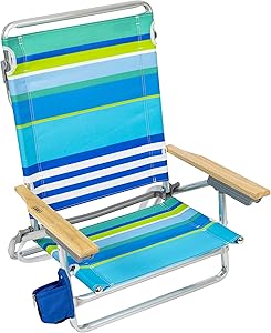 RIO Beach Classic Folding Beach Chair with 5 Positions for Comfort